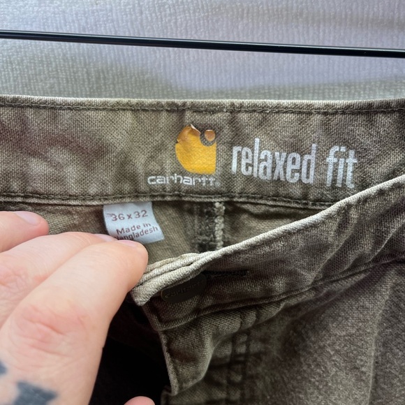Carhartt Relaxed Fit Carpenter Pants Mens 36/32 Brown Work Wear Comfy Heavy 1977 - Picture 2 of 8